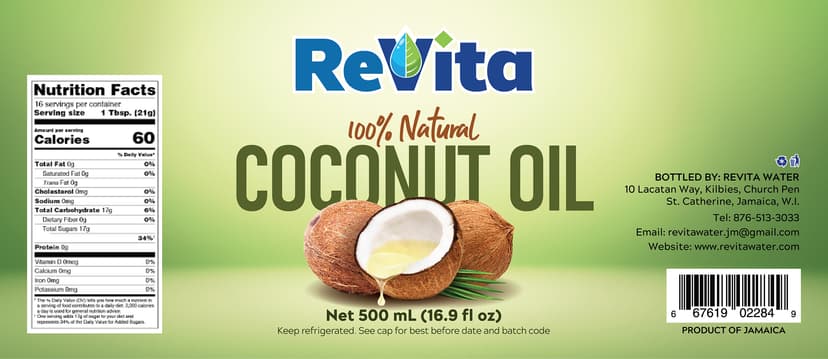 Revita Coconut Oil 500ml label